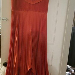 tampico ruffle pleat asymmetrical gown